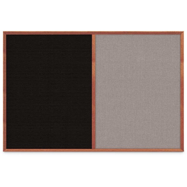 United Visual Products Slim Style Indoor Enclosed Corkboard, 30 UV503SC-SATIN-PEARL - main